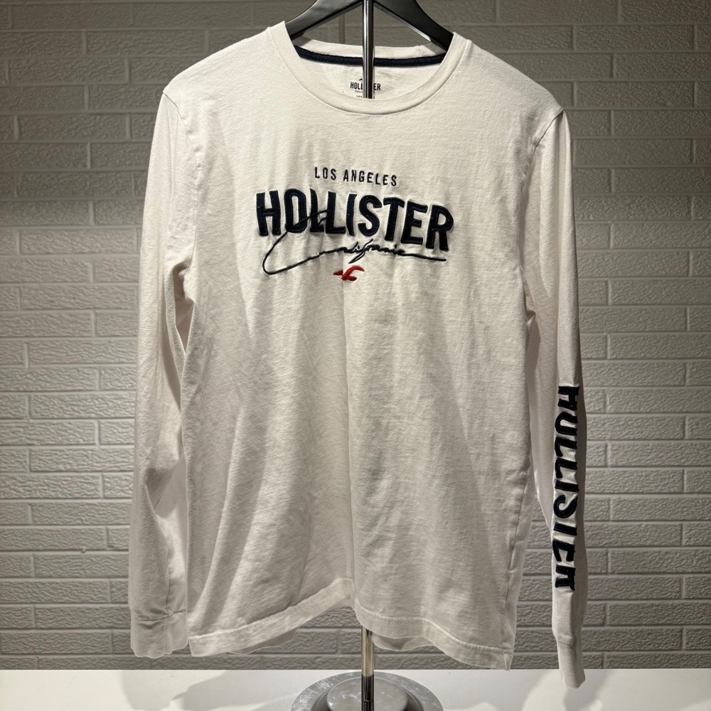 Hollister Los‎ Angeles Long Sleeve T-Shirt White Crew Neck